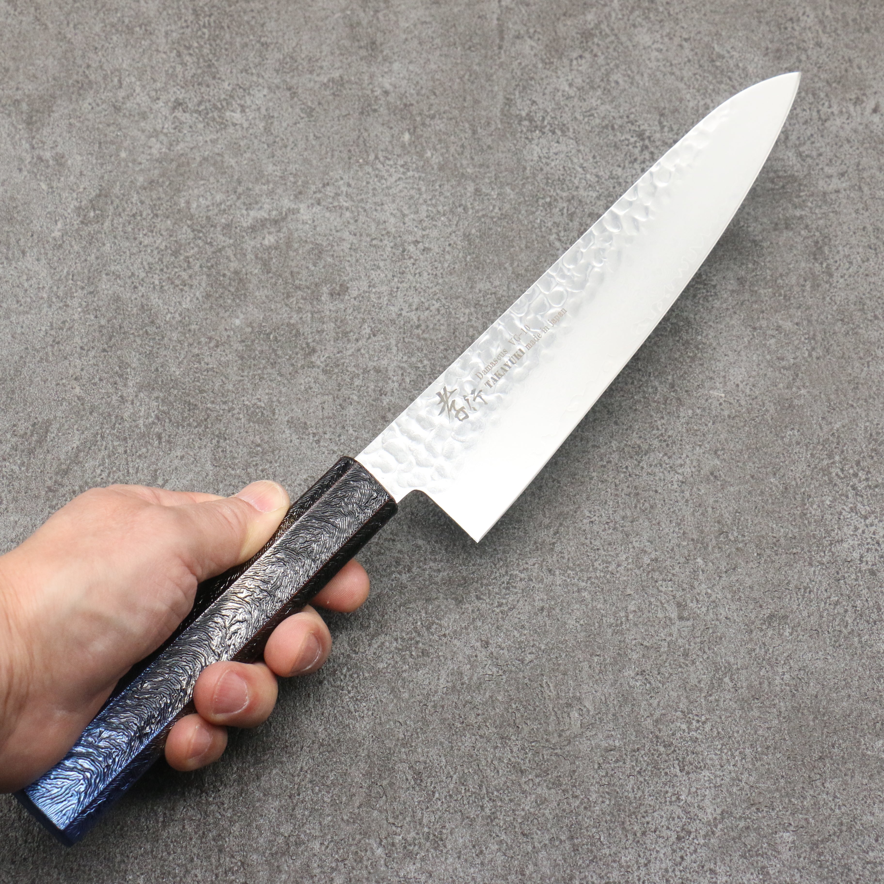 堺 孝行 琳凰 VG10 33層 ダマスカス 牛刀包丁 和包丁 210mm 青漆塗り柄