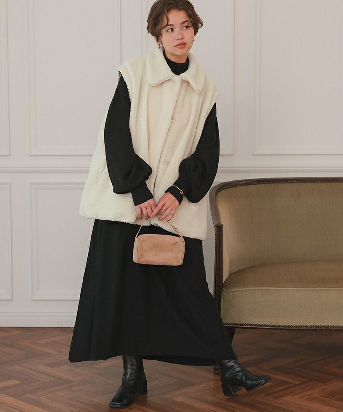 2wayフレアシルエットボアアウター | titivate