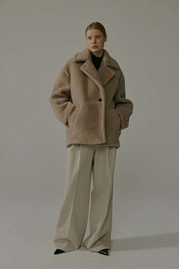 CINOH - BOA MIDDLE COAT / ボアミドルコート (ベージュ) | Sir online