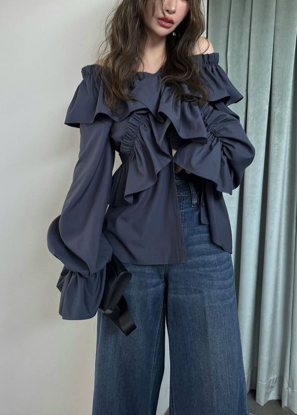 WILLFULLY - frill cross asymmetry BL / フリルクロス アシンメトリー