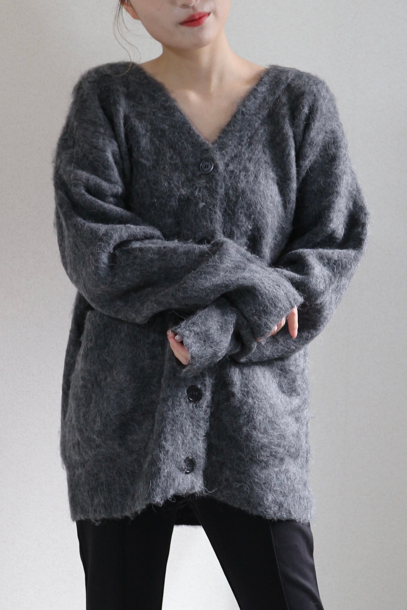 CASA FLINE - ALPACA WOOL STRAIGHT CARDIGAN / アルパカウール