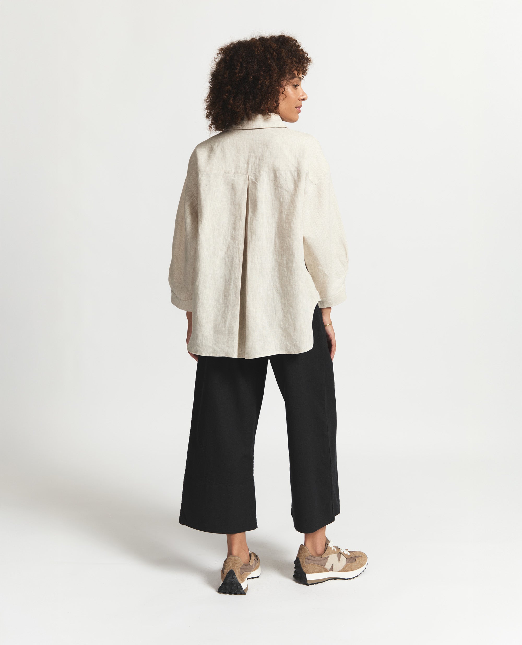 Harper Core | Oversized Button Front Shirt | Natural | Sitting Pretty