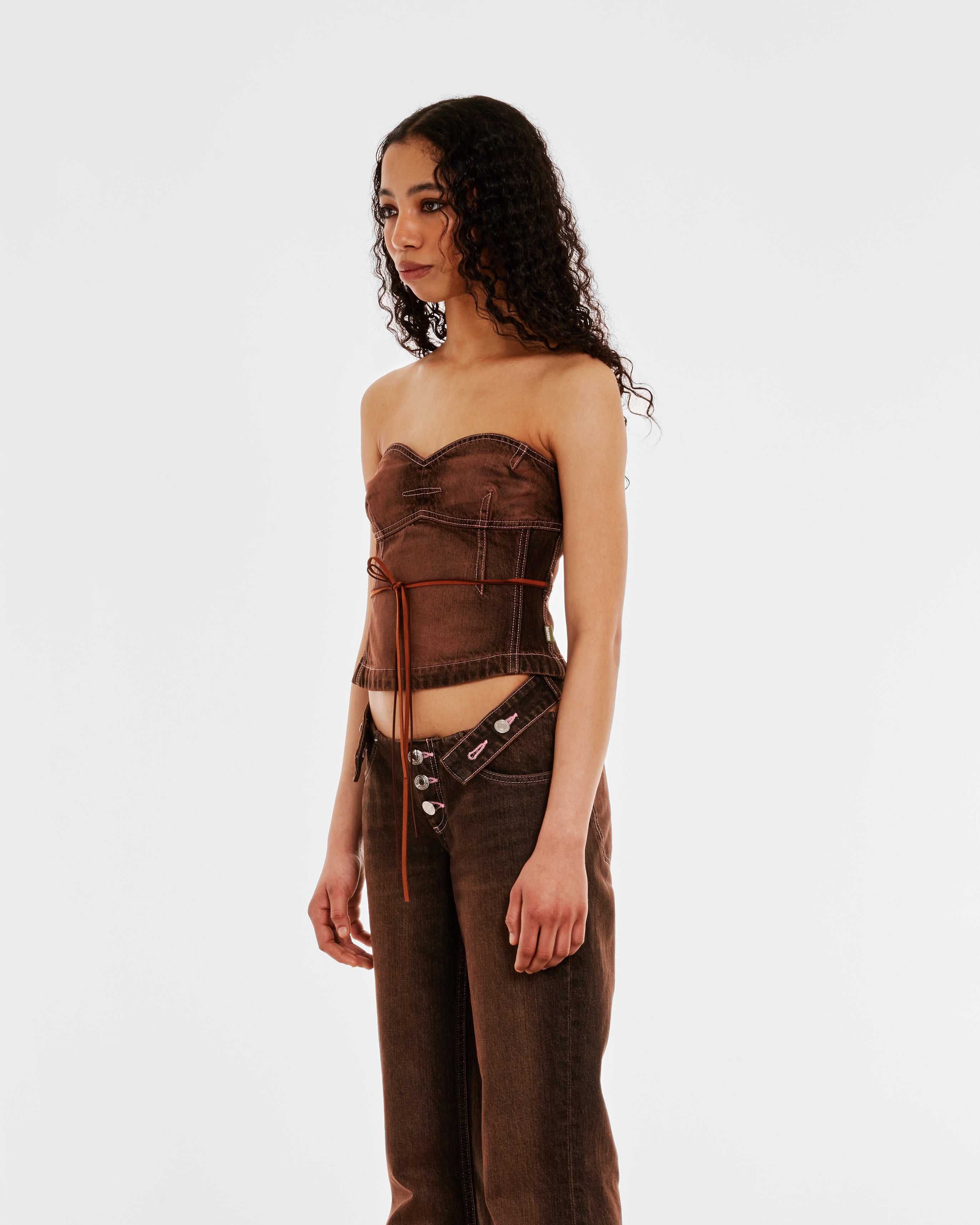Heaven By Marc Jacobs: Women's Strapless Bustier (Brown) | DSMNY E