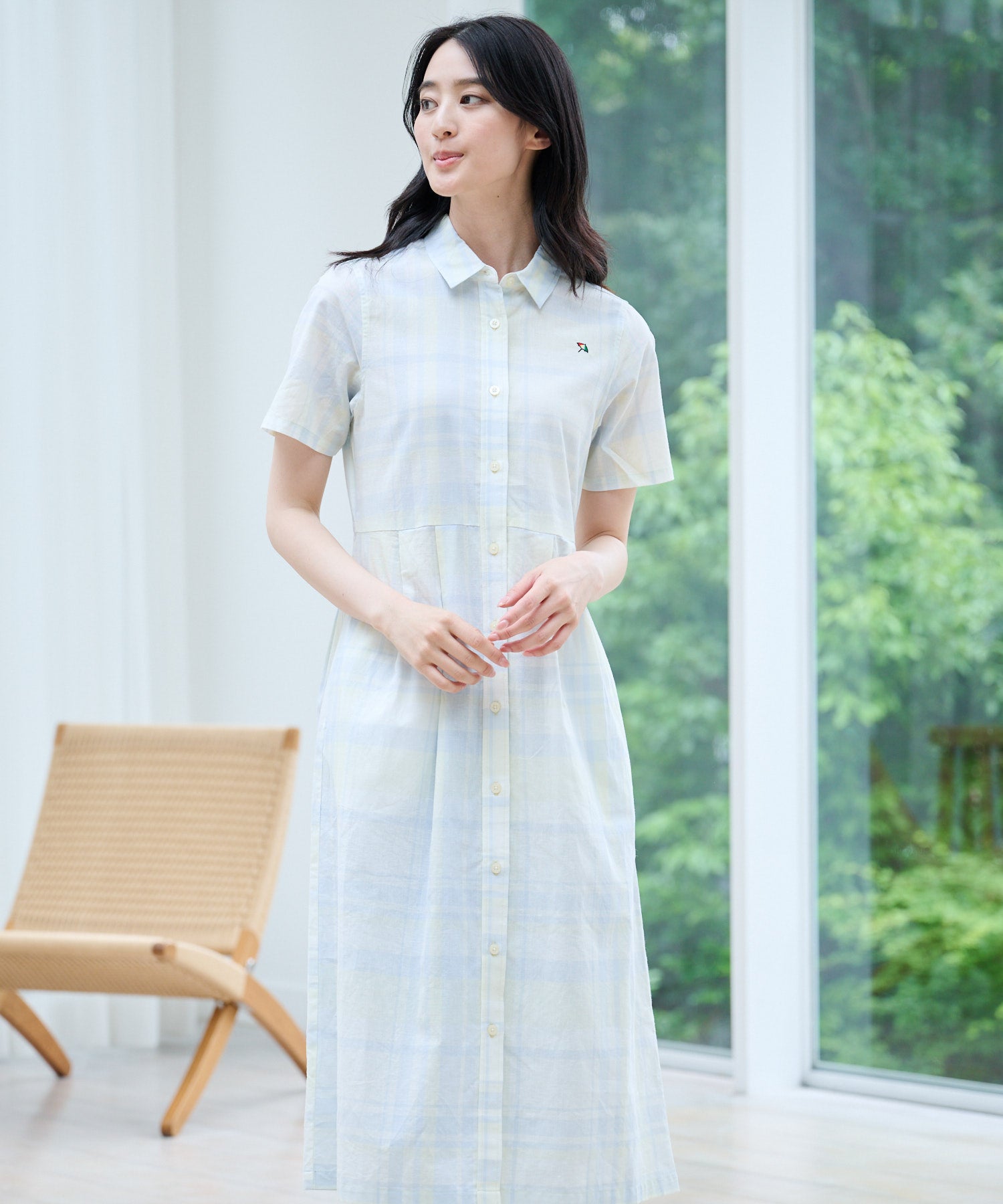 マドラスチェック シャツワンピース（ワンピース/レディース