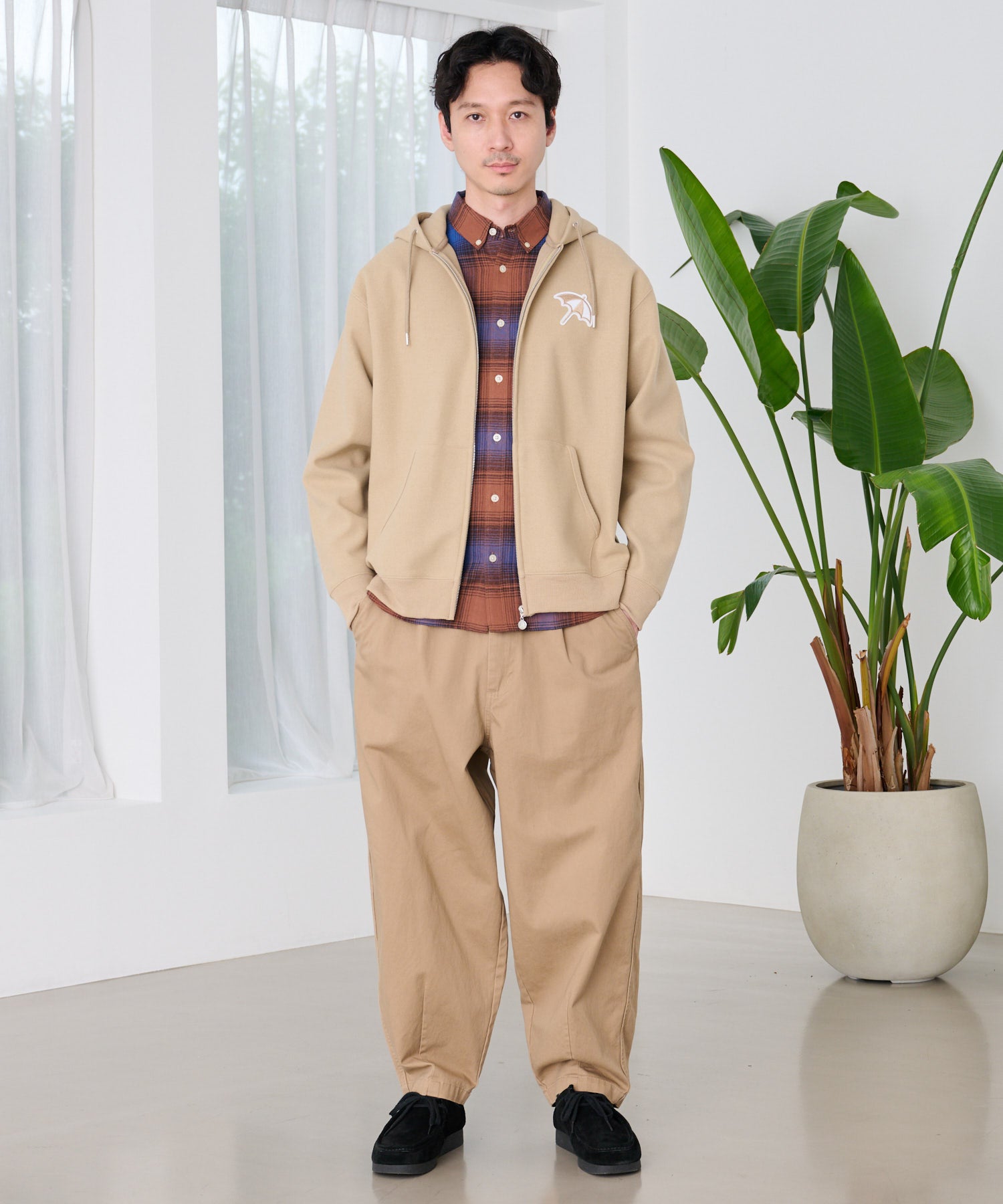 ウールライクメルトン シェア フルジップパーカー（パーカー/ユニ