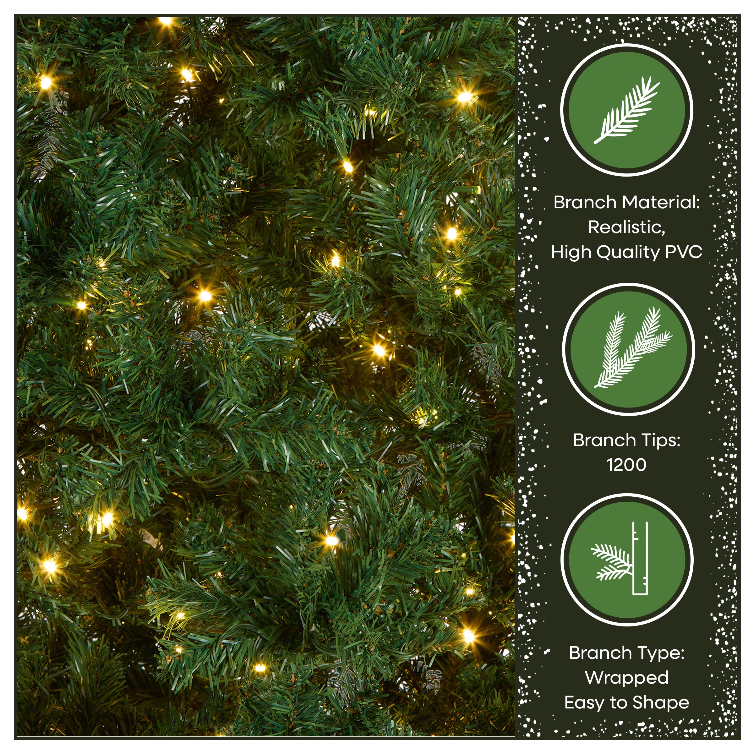 7.5 ft. Pre-Lit Linden Spruce Tree with Warm White LED Lights