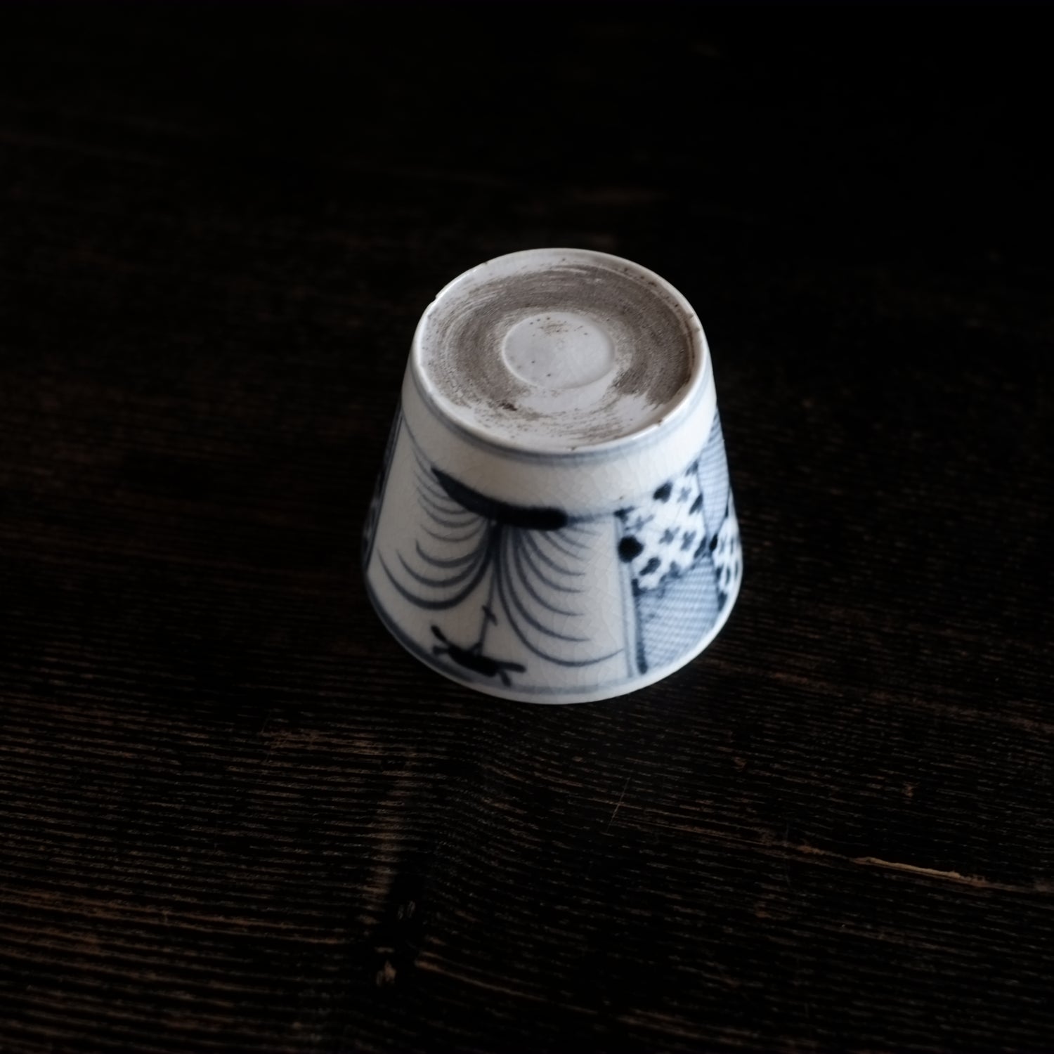 瀬戸太白手 菖蒲文仕切菱格子 蕎麦猪口 (江戸後期) – 逢季荘