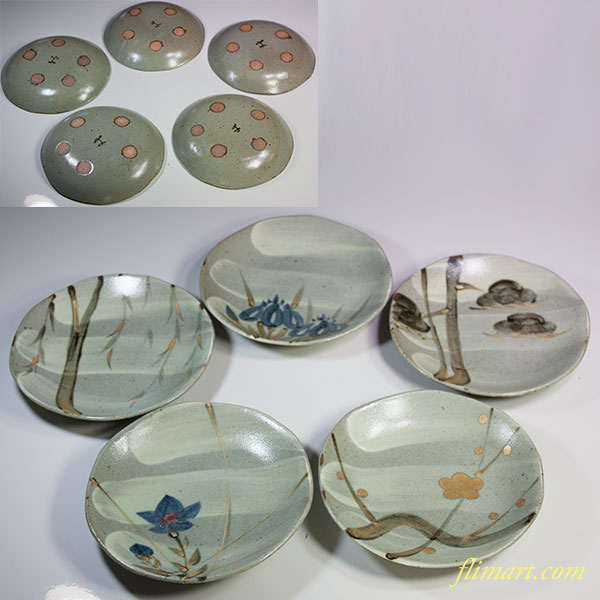 幸兵衛窯絵替銘々皿五枚セット | 和食器リサイクル通販専門店フリマート