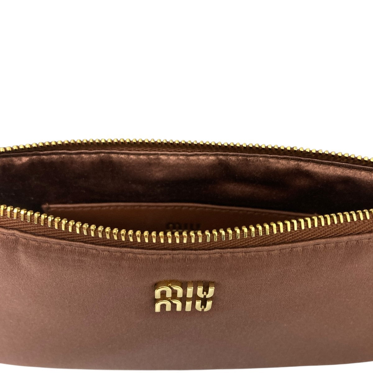 MIU MIU(ミュウミュウ) サテンショルダーバッグ 5NI007 ブラウン