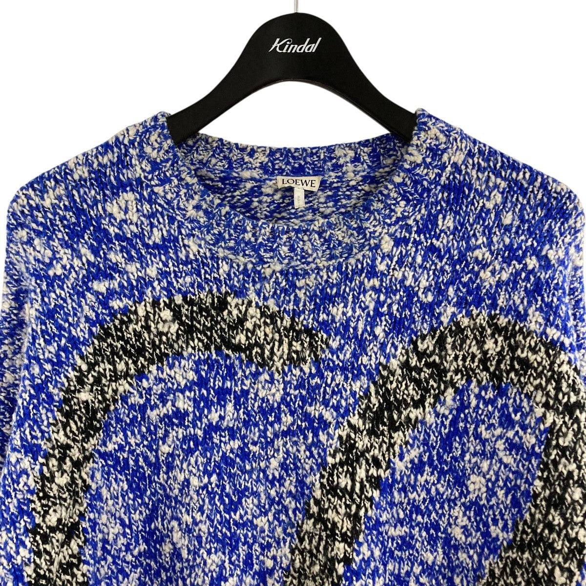 LOEWE(ロエベ) アナグラムニット H526Y14KCE ブルー×ブラック サイズ