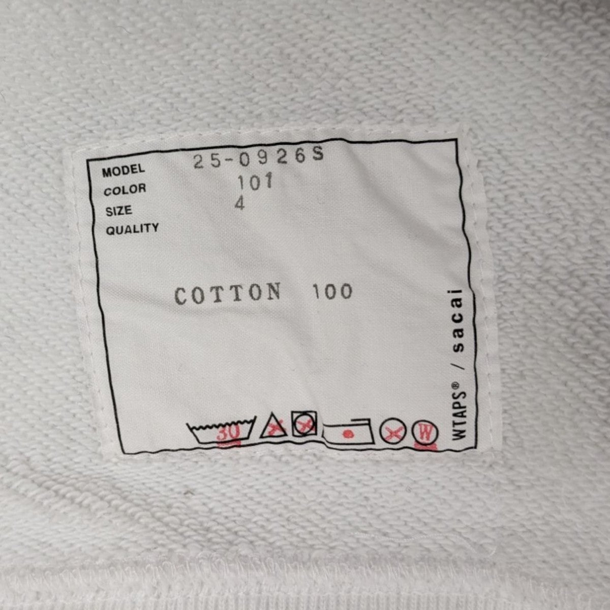 sacai×WTAPS 25SSPrint Pulloverスウェット25-0926S 25-0926S ホワイト