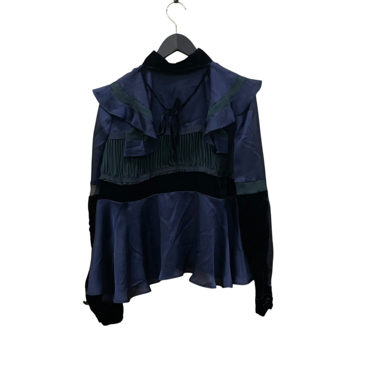 sacai(サカイ) ベロア サテン ドッキング長袖ブラウス18-04049 18