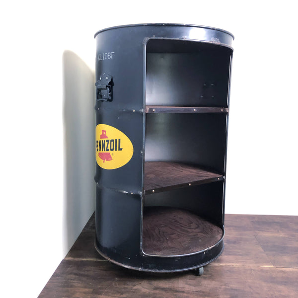 品番0451-1 PENNZOIL ドラム缶 テーブル シェルフ ブラック