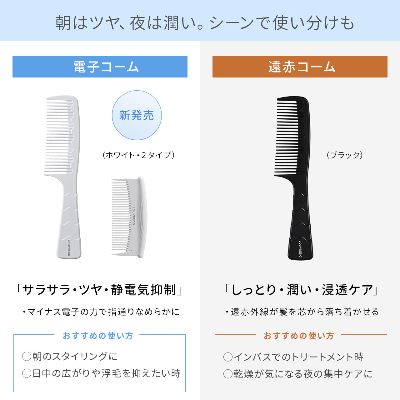 魔法のひと梳き【新作】レヴィ 電子ジャンボコーム – LOUVREDO直営