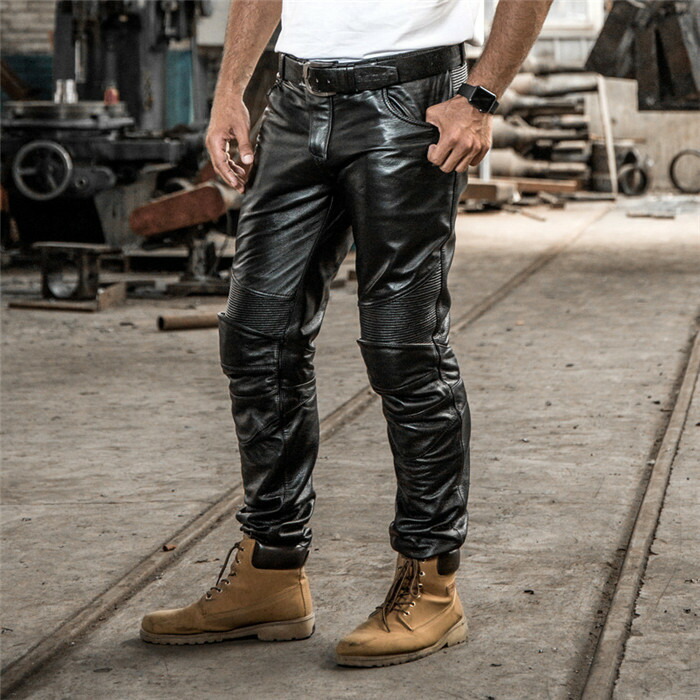 楽天市場】「クーポンで10％オフ」 バイクパンツ メンズ 本革パンツ 革