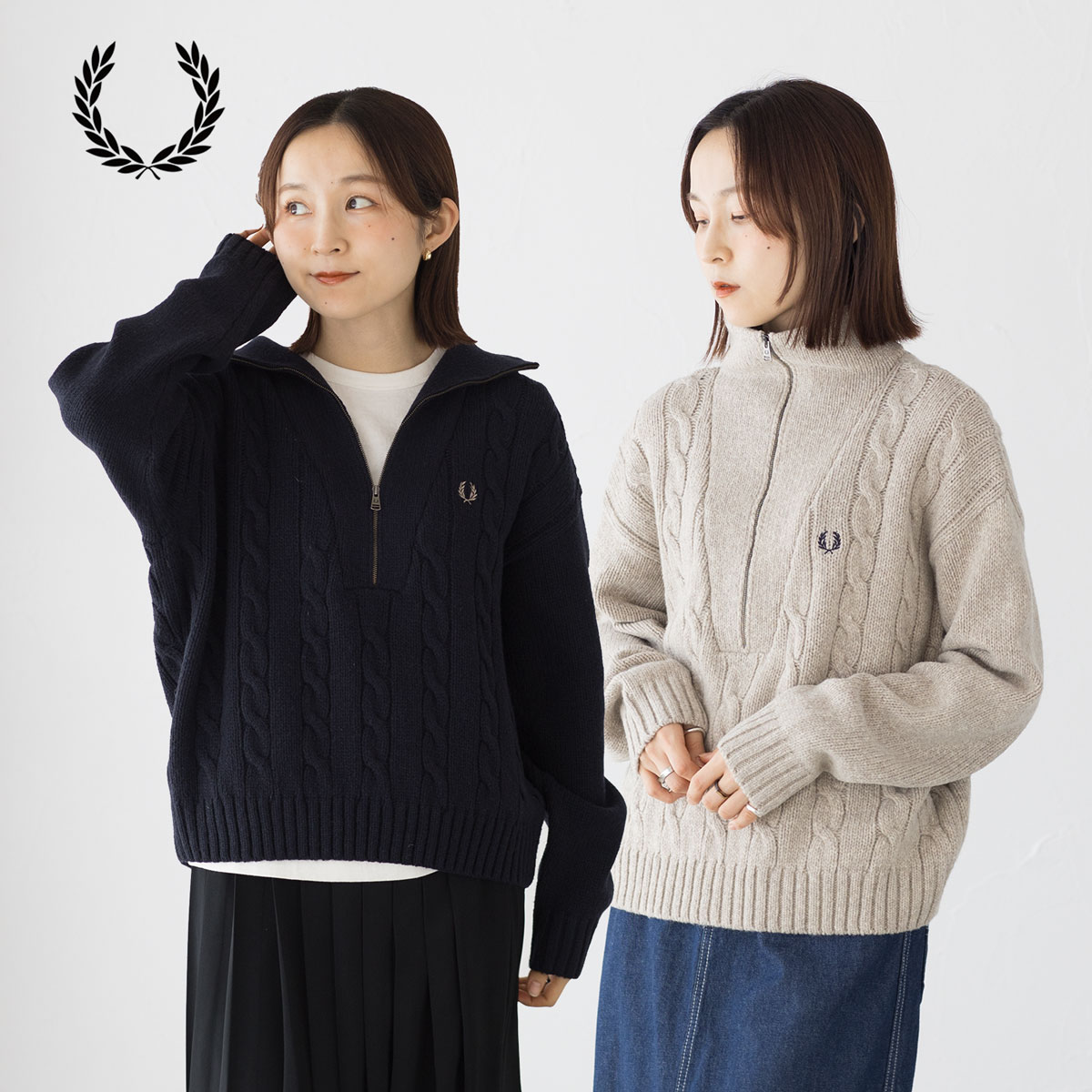 楽天市場】フレッドペリー ハーフジップ ケーブル ニット ジャンパー