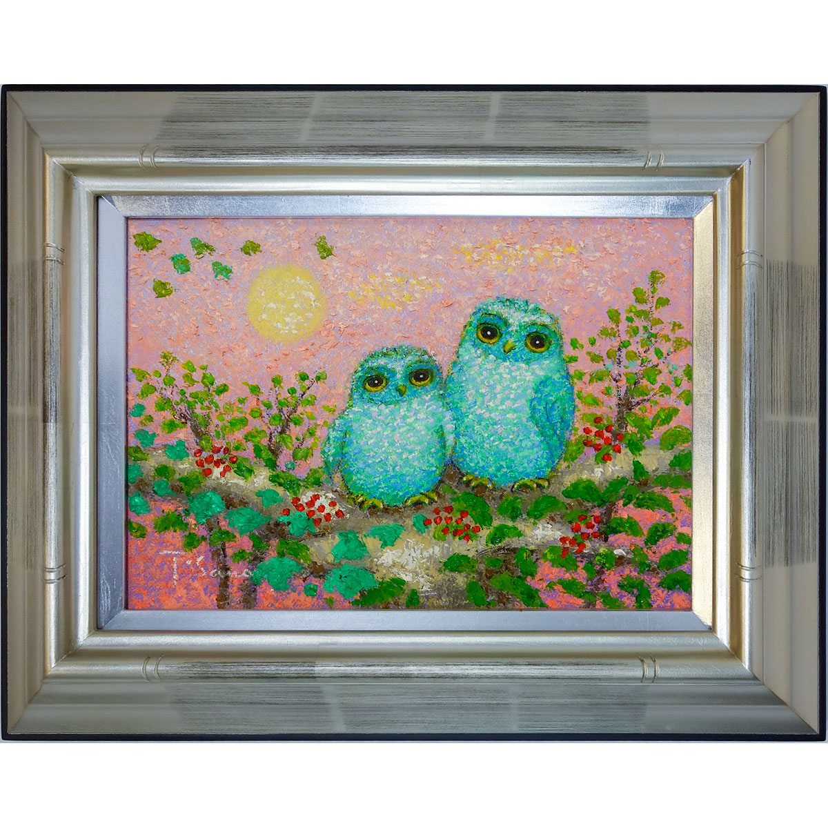 楽天市場】絵画 油絵 祝ふくろう （佐野千恵子） 送料無料 【肉筆