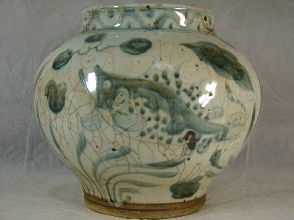 楽天市場】□龍香堂□☆【中古美品】中国骨董品「染付福魚大壺