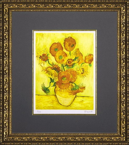 楽天市場】絵画 ゴッホ ひまわり＜立体加工付き＞SM/インテリア 額入り