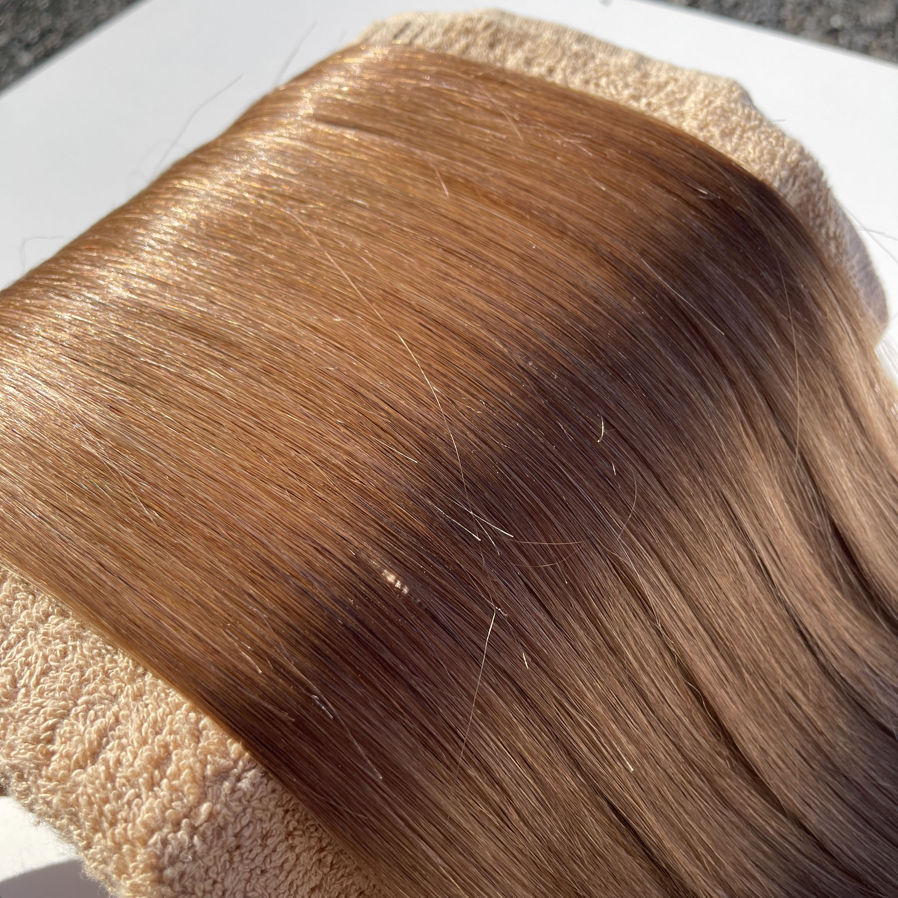 楽天市場】シールエクステ 人毛 ロング [ ブラウン P-4 ] ヘアエクステ