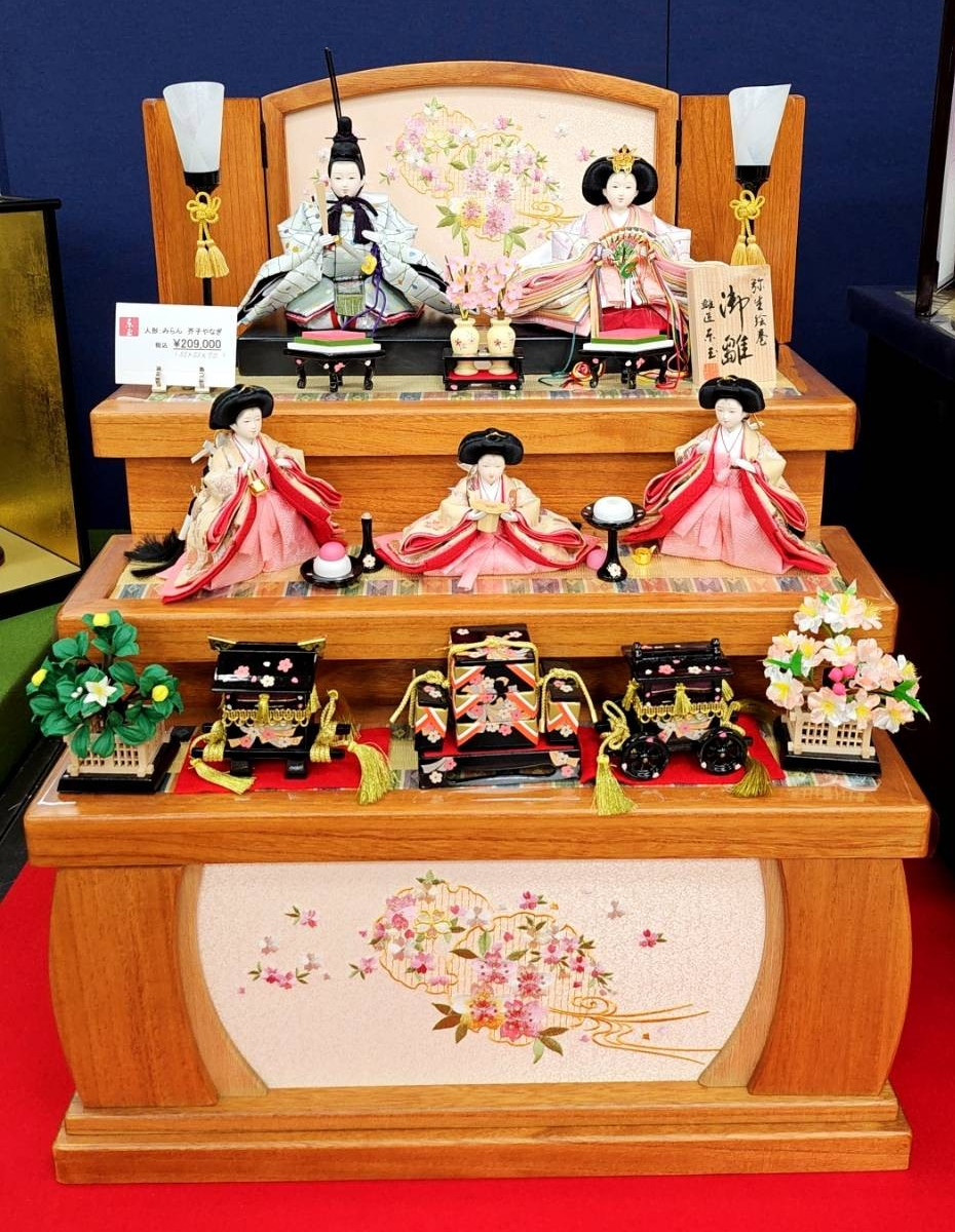 楽天市場】送料無料 雛匠東玉作 雛人形 芥子柳 衣装着五人揃い 木製