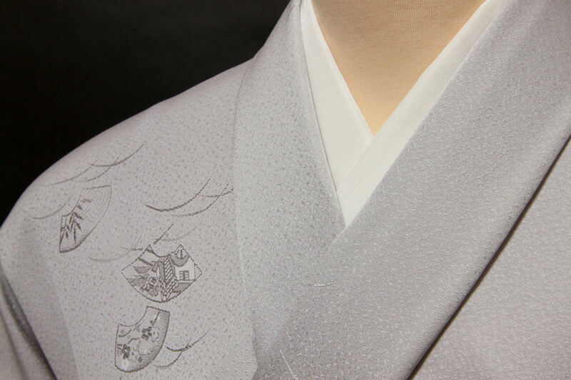 楽天市場】【色無地 紋意匠 菊水文 薄墨色】【反物1反・胴裏1枚・共色