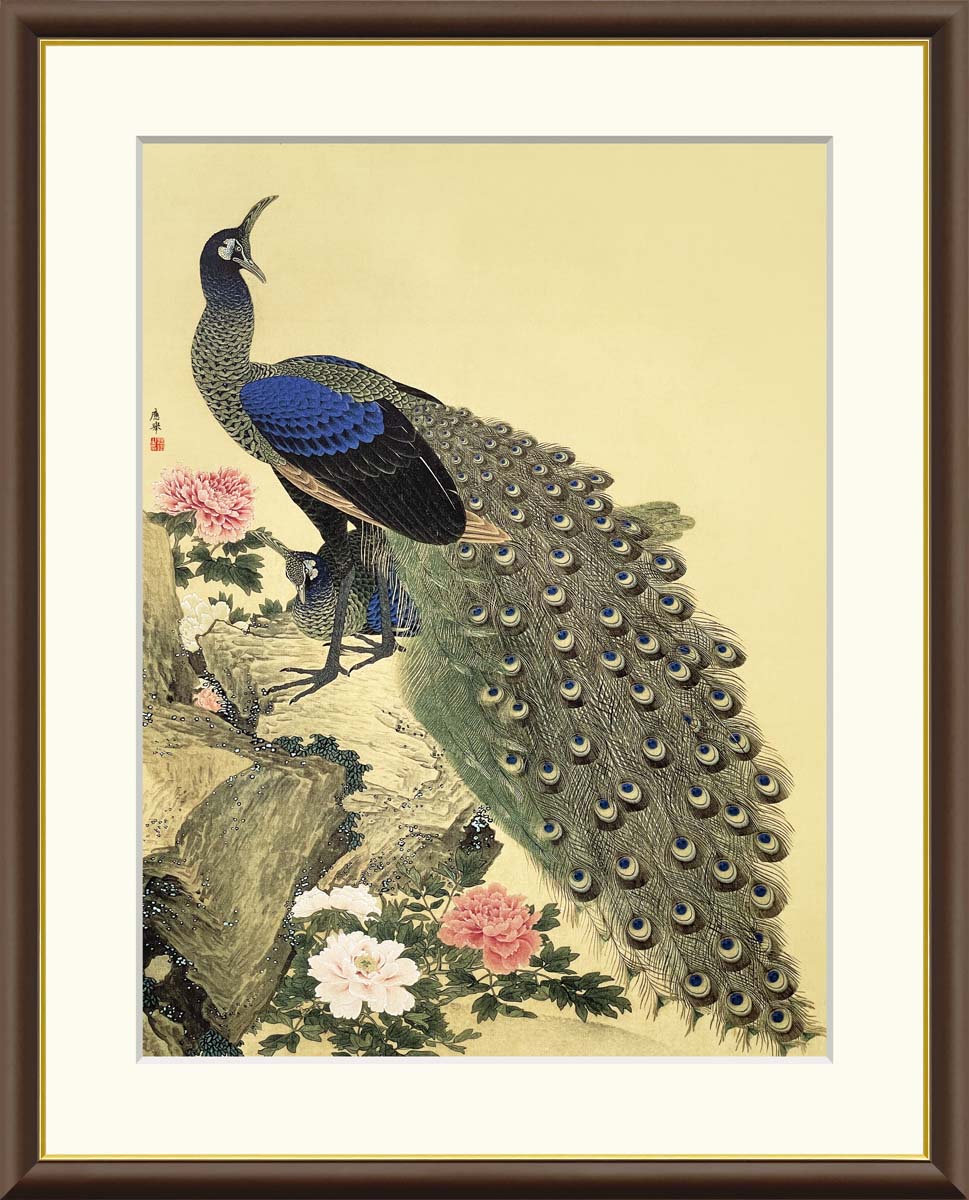 楽天市場】【スーパーSALE10％OFF】10年保証 名画 油絵 牡丹孔雀図