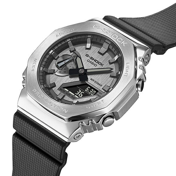 G-SHOCK シルバー メタルベゼル GM-2100-1AJF メンズ 電池式 アナデジ