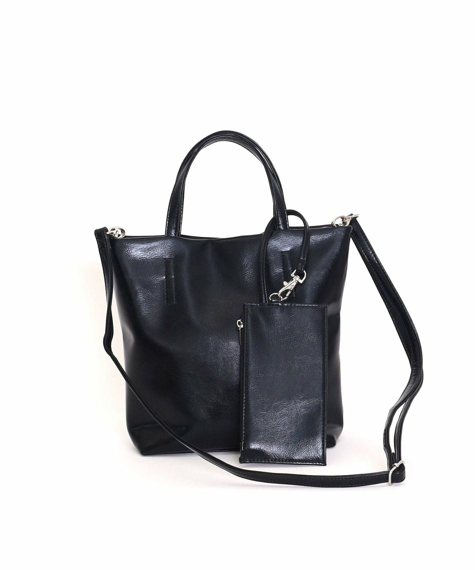 COOCO クーコ 【メタリックフェイクレザー2WAYトート】 レディース