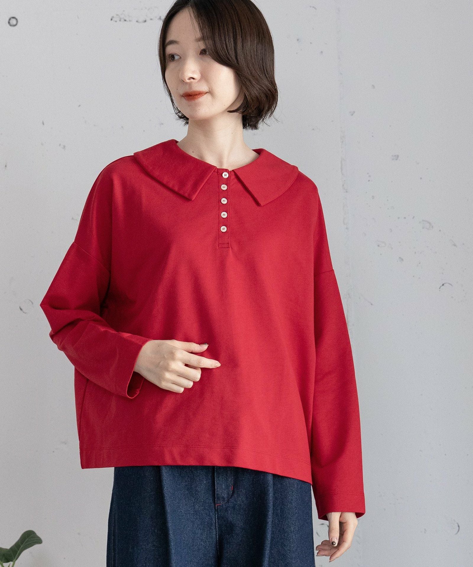 WINTER SALE】フラットカラー並びボタン長袖トップス | COO ONLINE