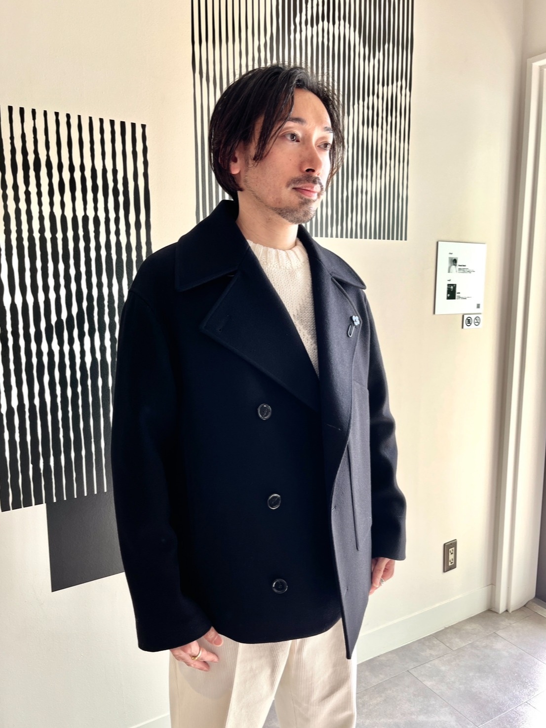 LARDINI》ウールナイロンメルトンショートピーコート | ラルディーニ