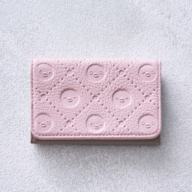 Suicaのペンギン 本革カードケース（ピンク×ベージュ）:オレンジページ