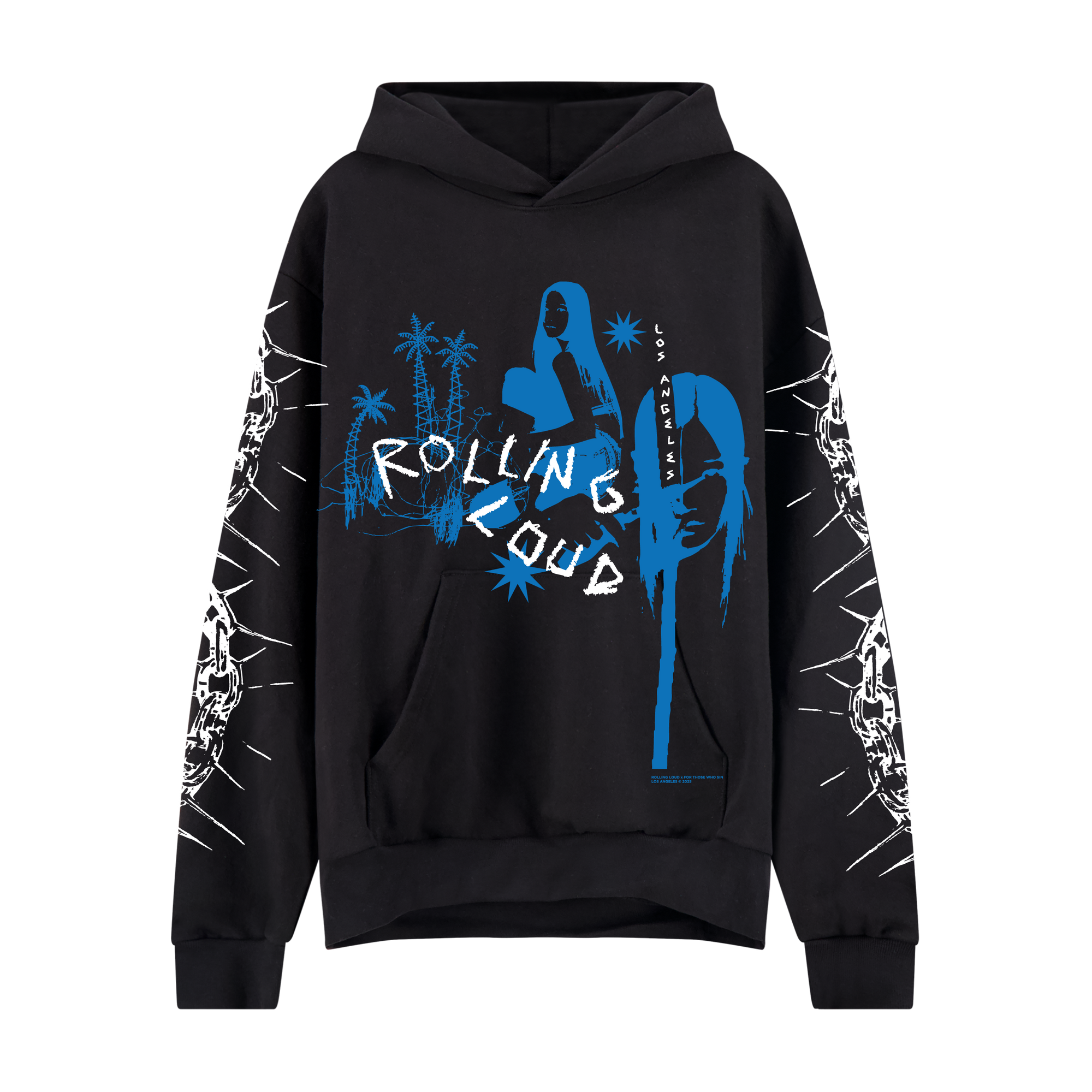 RL LA 25 Barbed Wire Headliners Black Hoodie | Rolling Loud