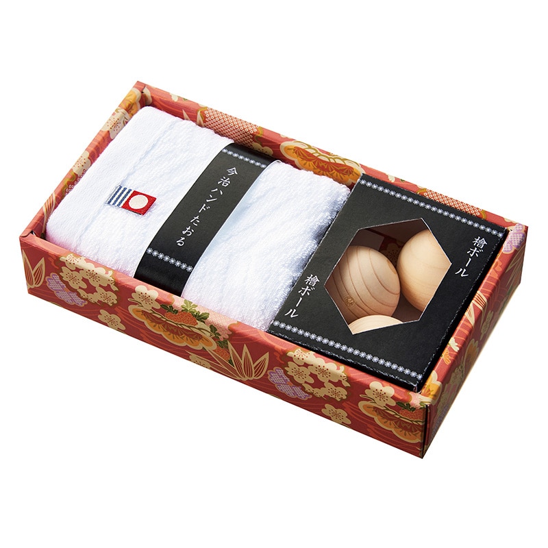 今治ハンドたおると檜ボール三個セット 1セット（ご注文単位60セット