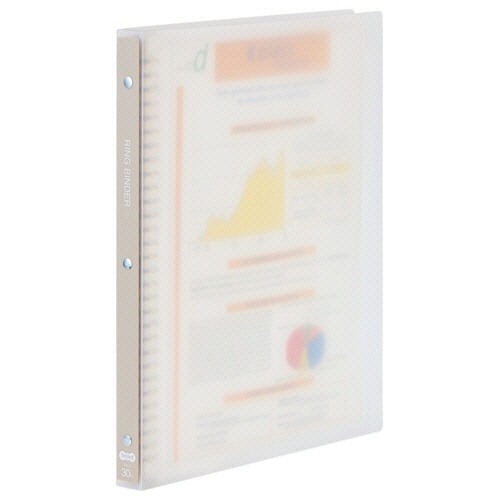 TANOSEE 30穴バインダー(透明PP表紙) A4タテ 90枚収容 背幅34mm