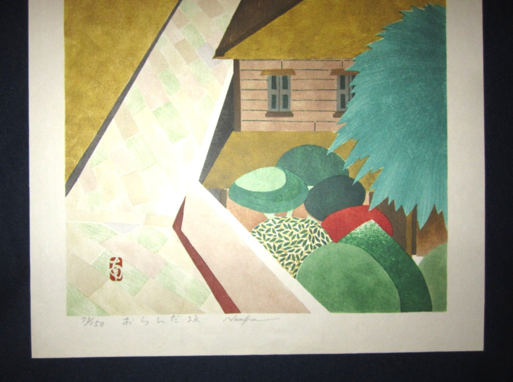 A Great HUGE Orig Japanese Woodblock Print Pencil-Signed Limited