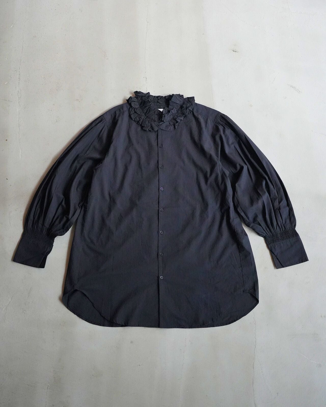 Crinkle Crinkle Crinkle cotton frill coller shirts – Shinzone