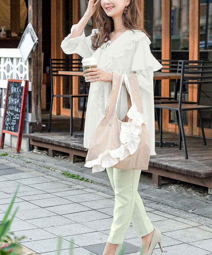 チュニック フリルカラー キャンディースリーブ le reve vaniller 全2