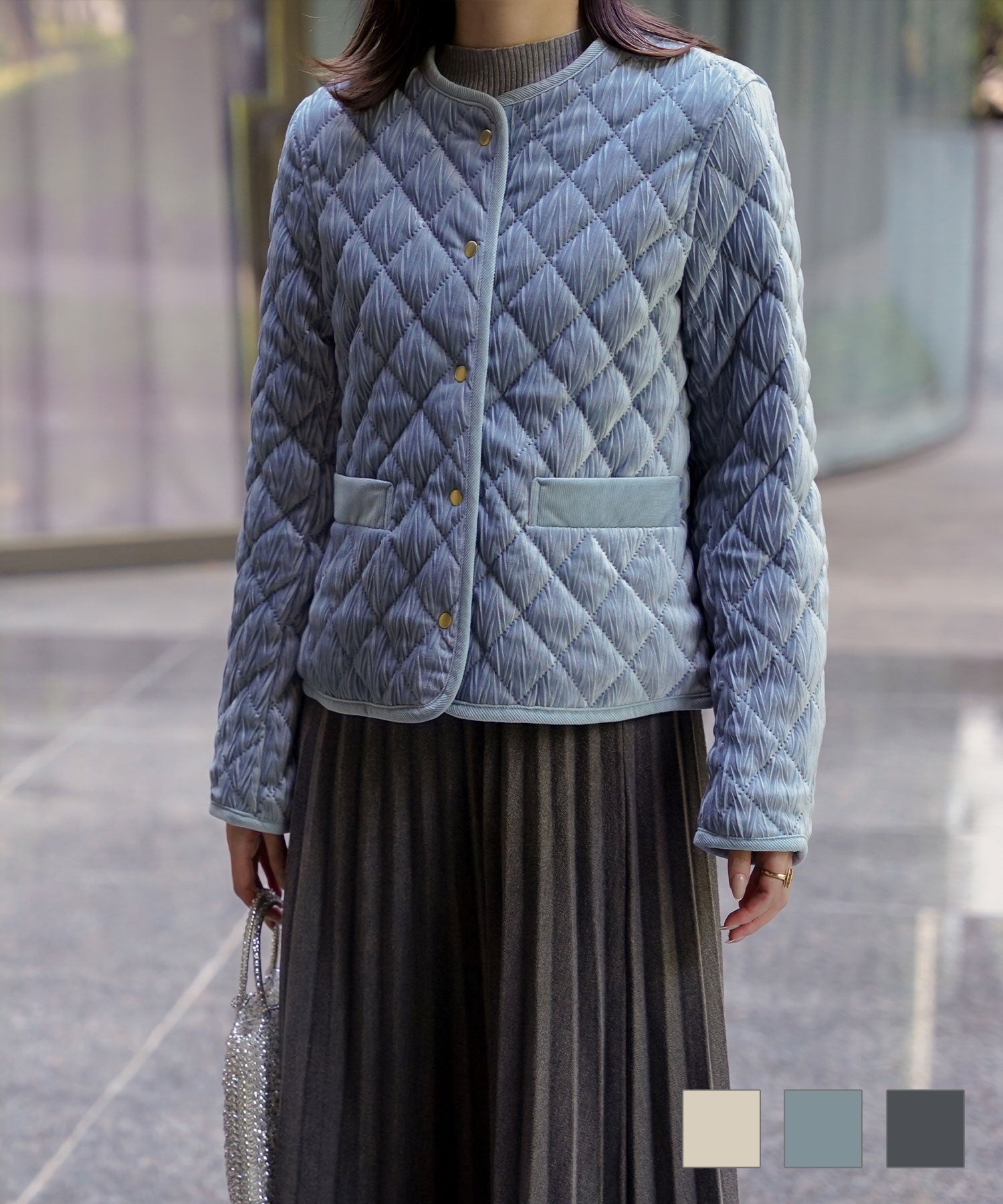 キルティング ベロア ジャケット HUIT 全3色｜hit281-0278【1