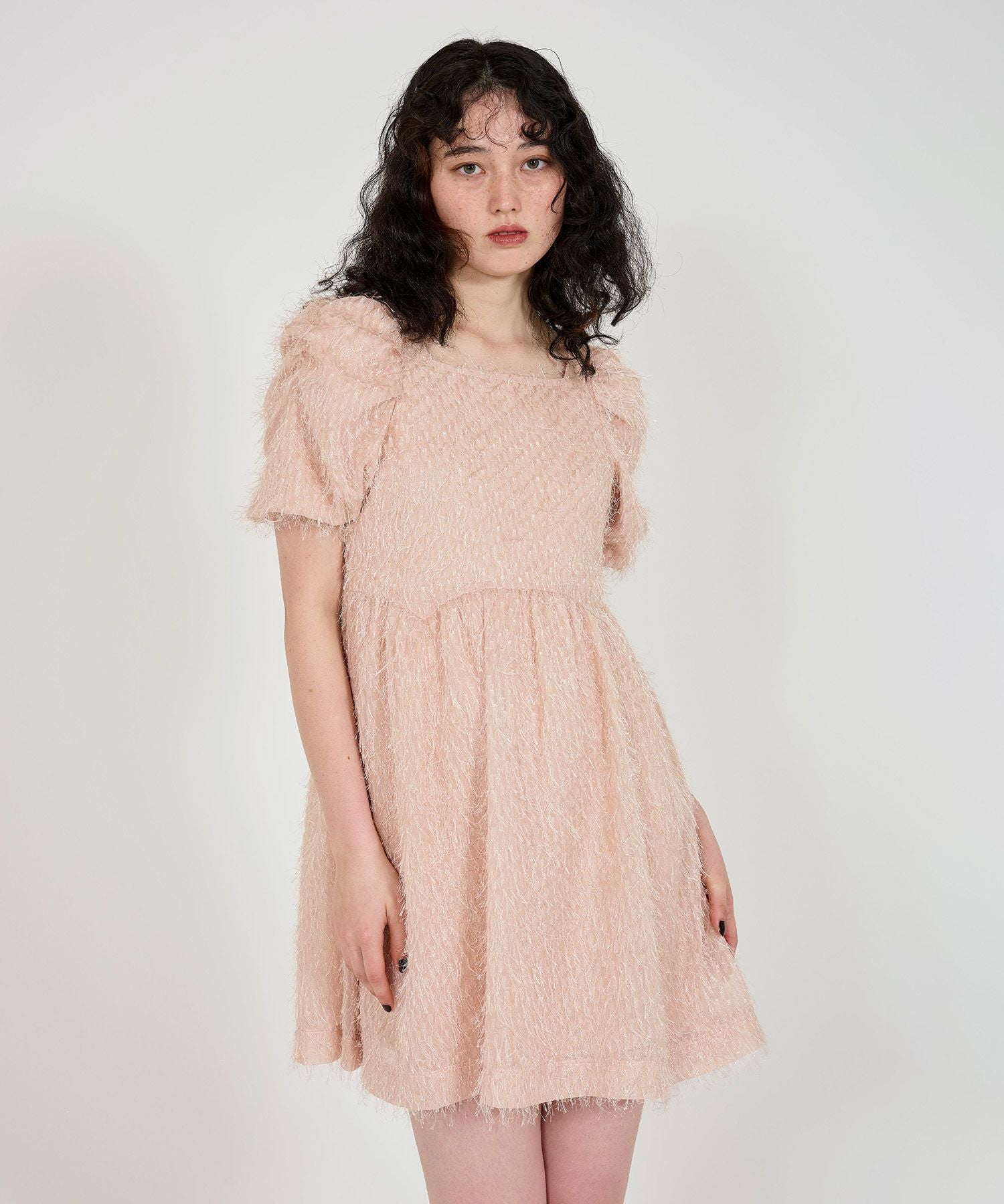 ラメシャギー ミニワンピース TINA：JOJUN 全2色｜tnj311-0833【1