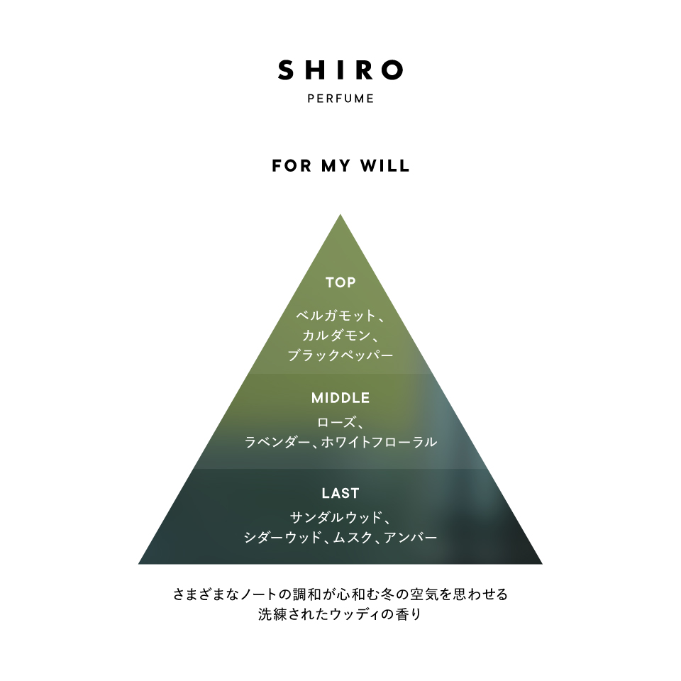 FOR MY WILL オードパルファン | SHIROオフィシャルサイト