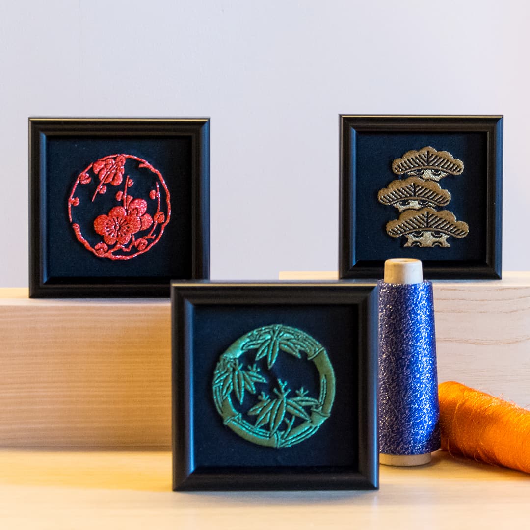 彩 -irodori- 植物 │家紋刺繍額 着物刺繍のことなら「京都の刺繍 三京」