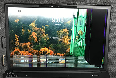 富士通 U9313/NX 液晶割れの修理事例｜千葉県からパソコンの宅配修理