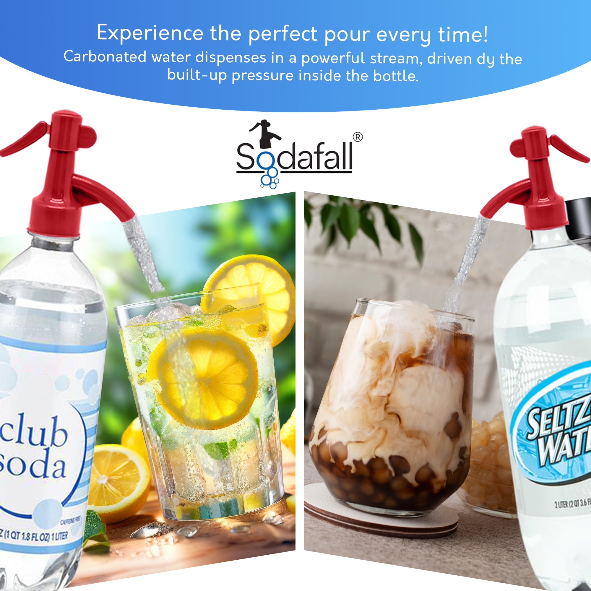 Red Soda Dispenser Siphon(for store-bought bottles only) – Sodafall