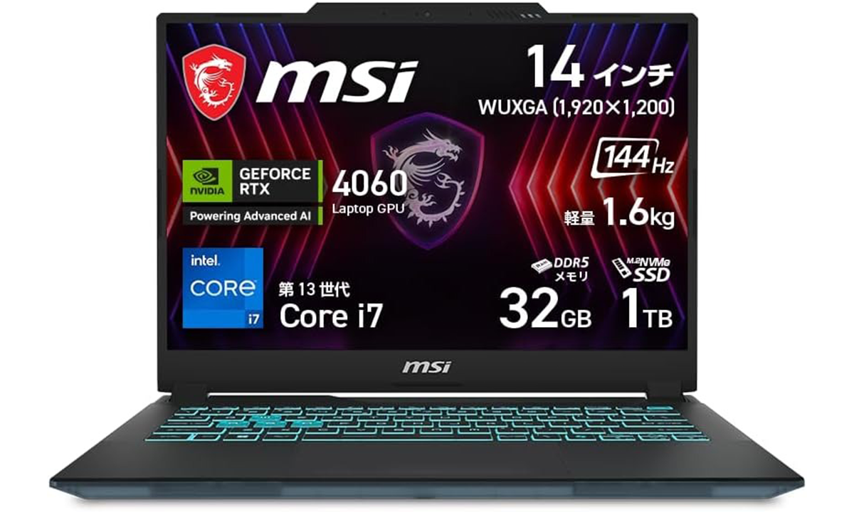 RTX 4050を搭載したMSIのゲーミングノートPC「Cyborg14」がAmazonにて