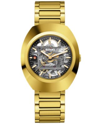 Rado Unisex Swiss Automatic DiaStar Original Skeleton Gold PVD