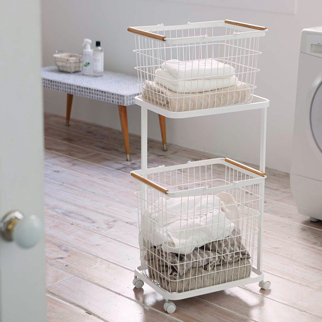 ランドリーワゴン+バスケットM/Lサイズ tosca セット トスカ