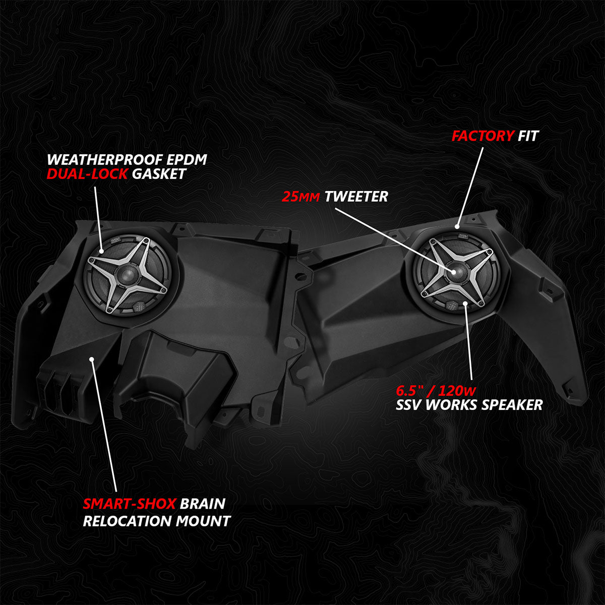 2017-2026 Can-Am® X3, Phase-4 A-Spec 5-Speaker 800watt System w