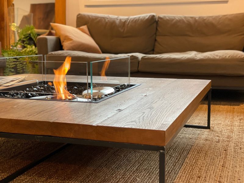 ≪ローテーブル≫【バイオエタノール暖炉センターテーブル / ラフ