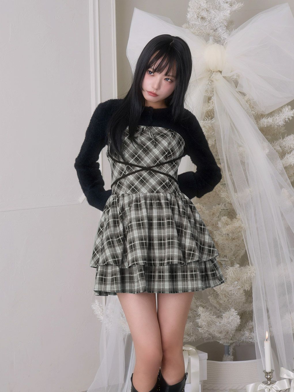 BUBBLES】オープンネックギャザーワンピース | sparkling mall online